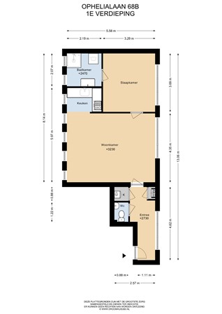 Floorplan - Ophelialaan 68B, 1431 HJ Aalsmeer